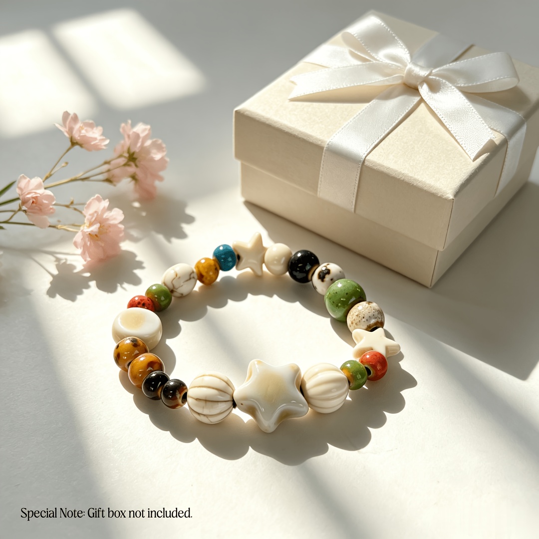 Handmade Glazed Ceramic Men's Multi-Faux Bracelet